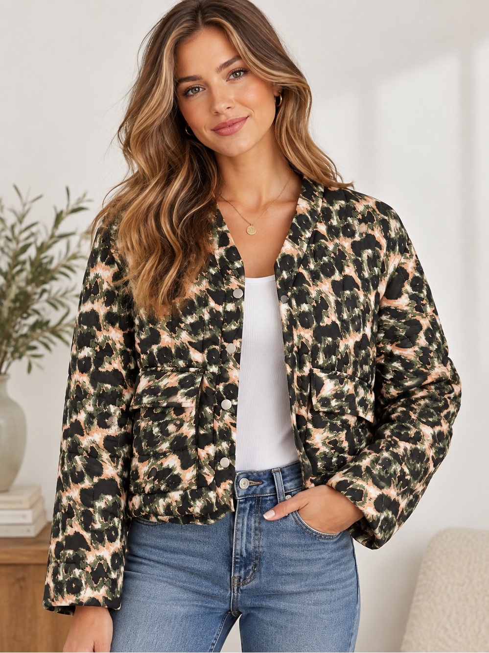 Rachel Comey x Target XS Quilted Abstract Print Jacket Snap Front
